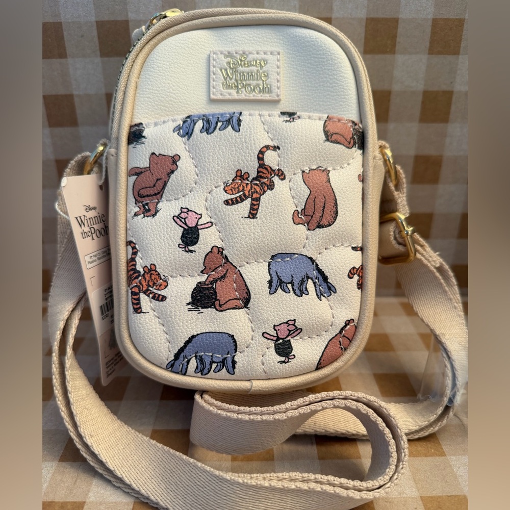 Primark Winnie the Pooh Characters Crossbody Phone Holder Bag Cream New w Tag